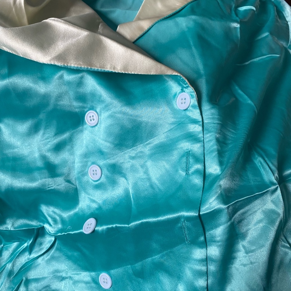 NWOT 🦋Satin Lapel Collar Double Breasted Pajama Set🦋 - Picture 5 of 5
